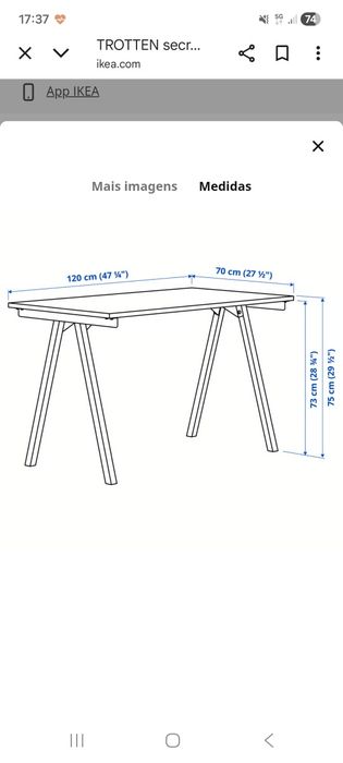 Mesa Branca c/ Pé Metálico