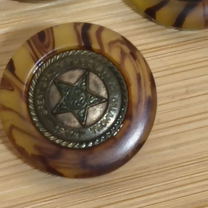 Винтажная коллекционная пуговица oklahoma 1907 button оклахома 1907