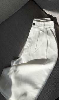 Białe spodnie na lato Massimo Dutti
