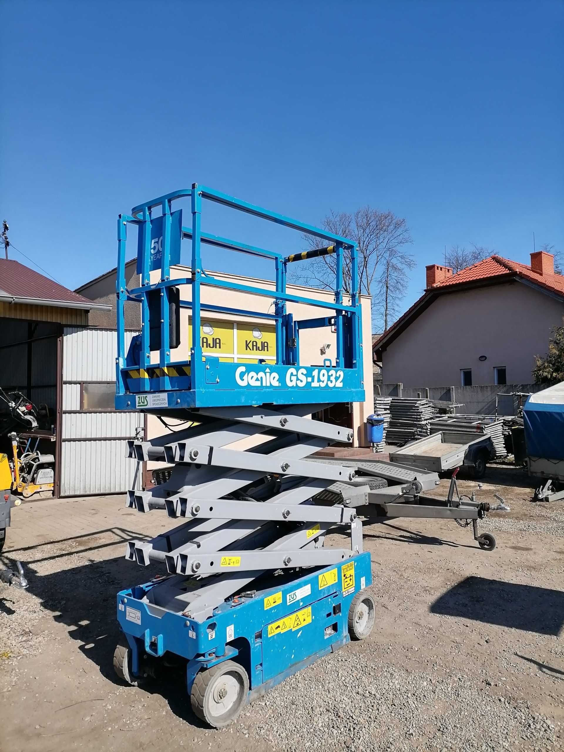 Wynajem podnośników nożycowych/zwyżek od 6m - 18m elektryk/diesel