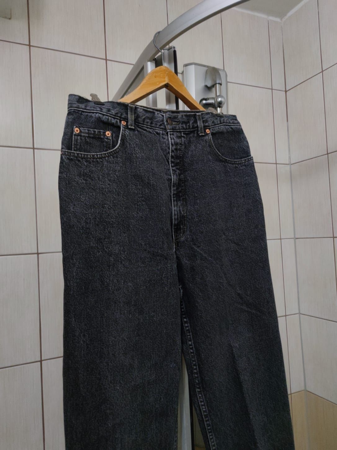 spodnie jeansowe XL dżins Levi's Strauss Orange label czarne w typie s