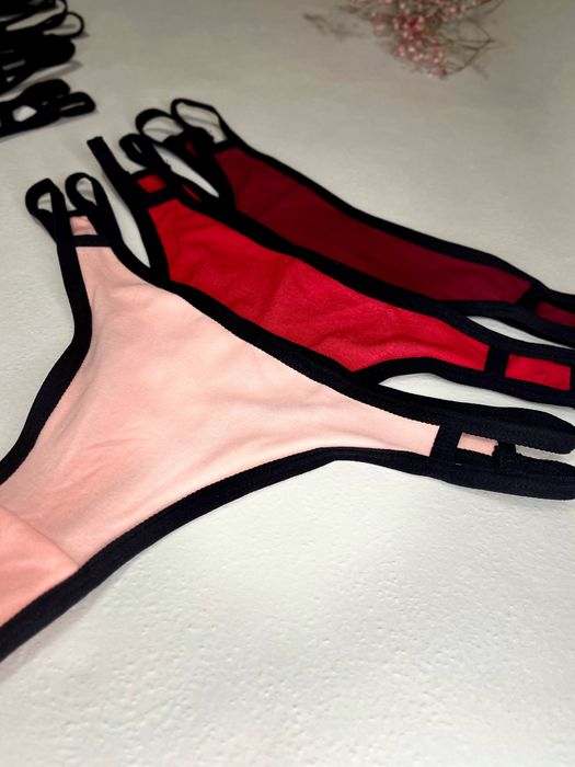 Зручні бавовняні трусики-стрінги у 7-ми кольорах