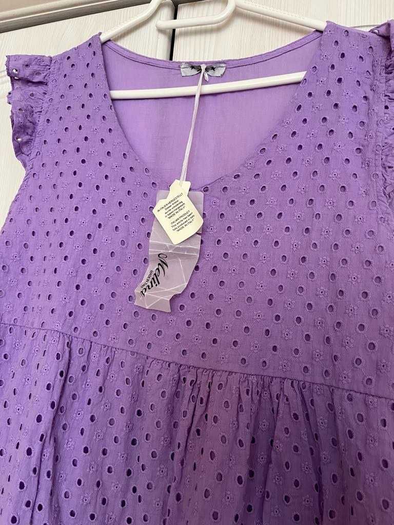 Sukienka fioletowa nowa Melina Made in Italy 38 M - także ciążowa