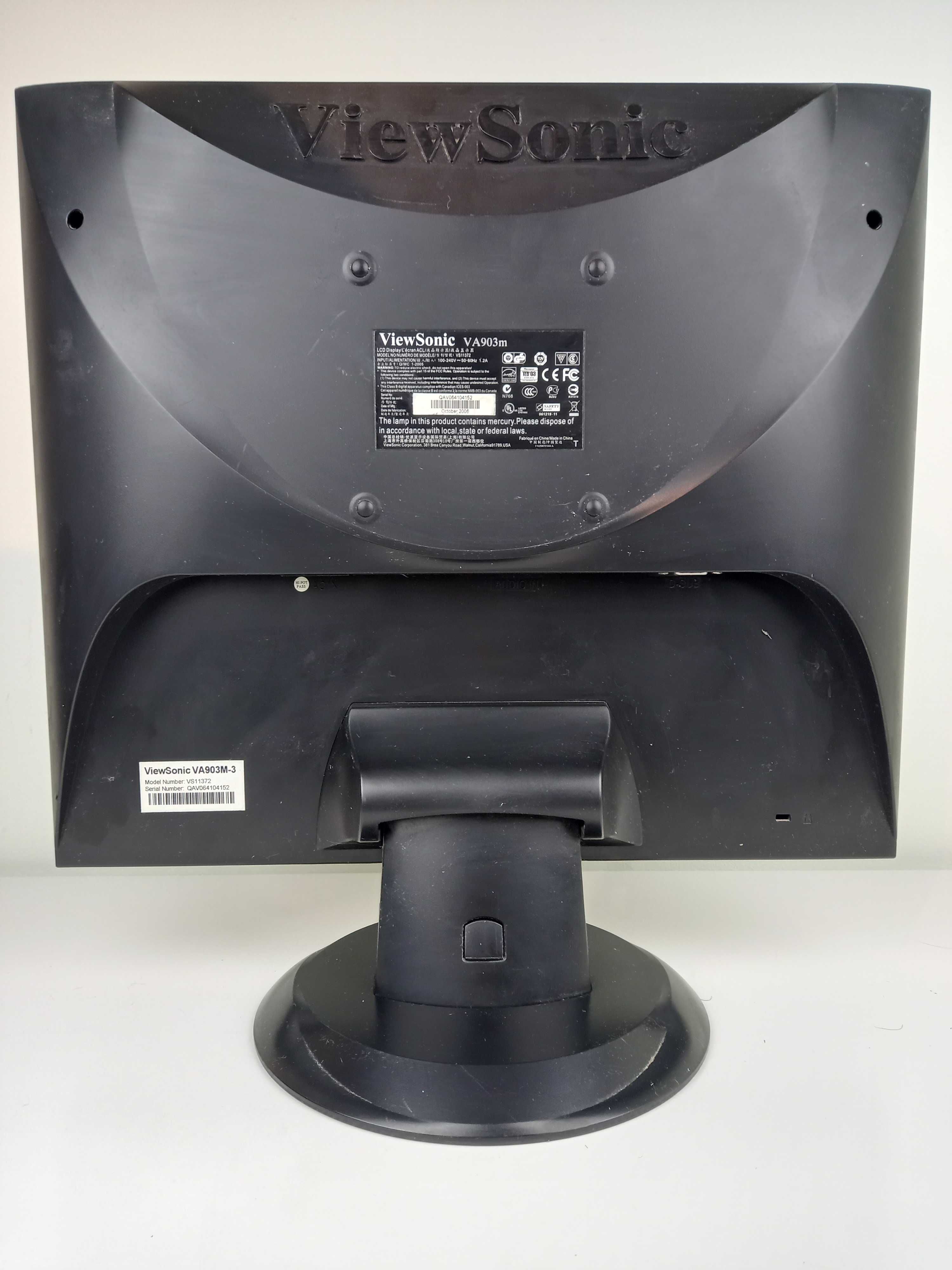 Monitor ViewSonic VA903m LCD 19″ + okablowanie