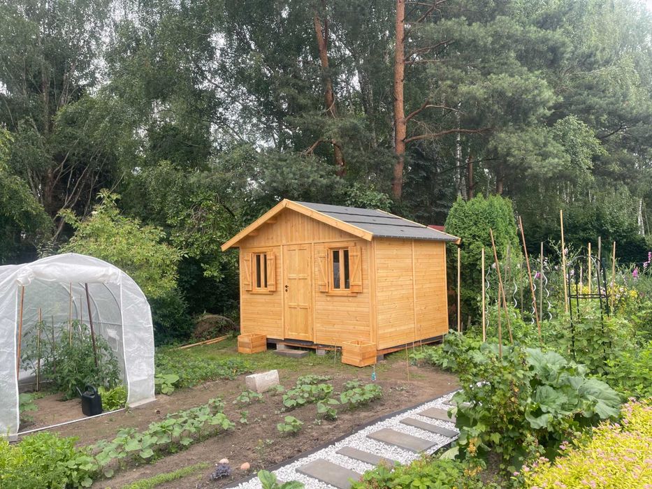 domek drewniany pomieszczenie gospodarcze dom z drewna WARBIT