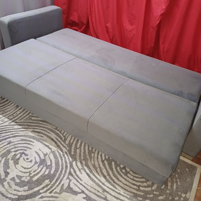 Kanapa szara z fotelem