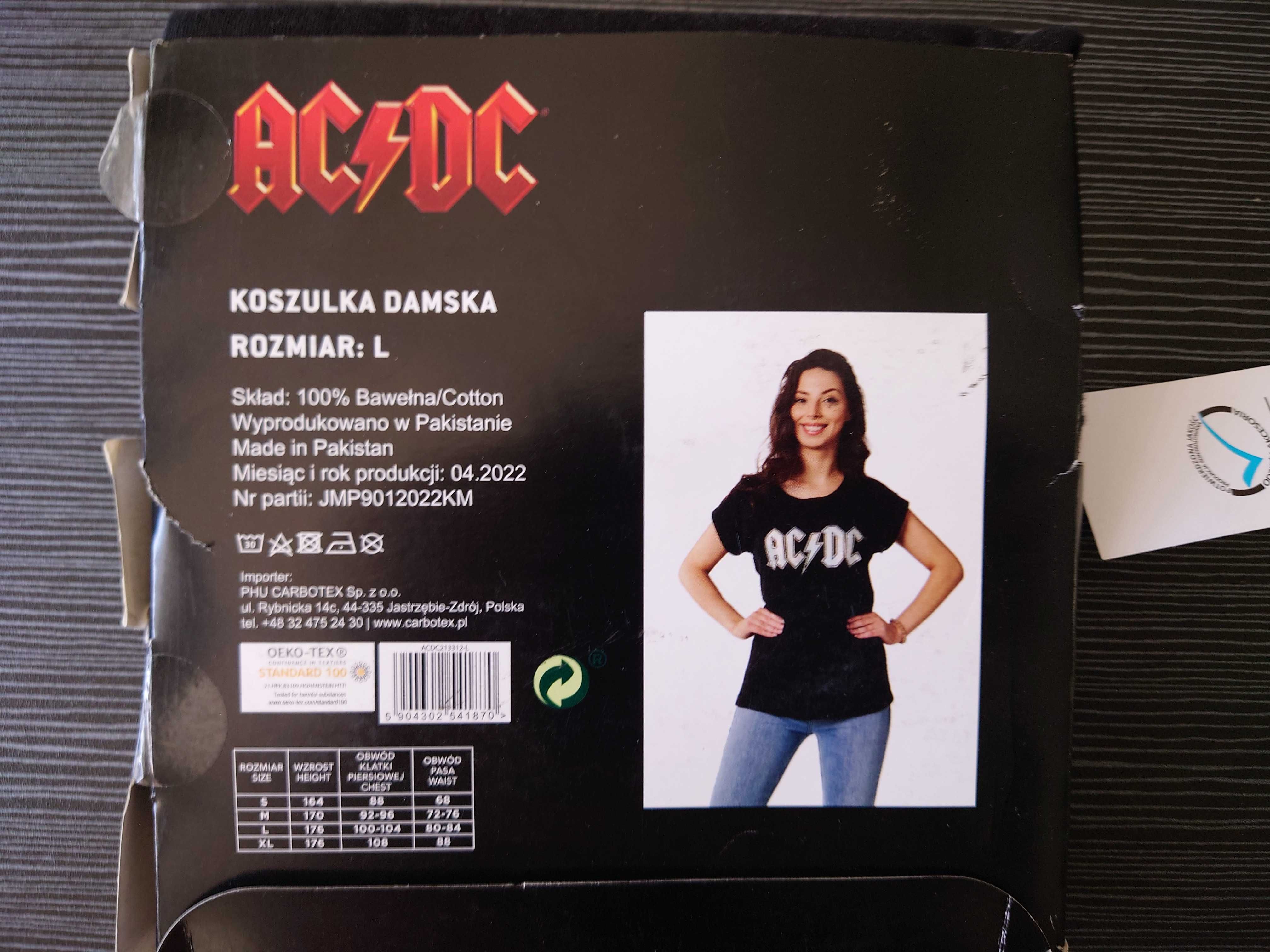 koszulka damska (nowa, 100% bawełna) ,, AC/DC'' rozmiar L