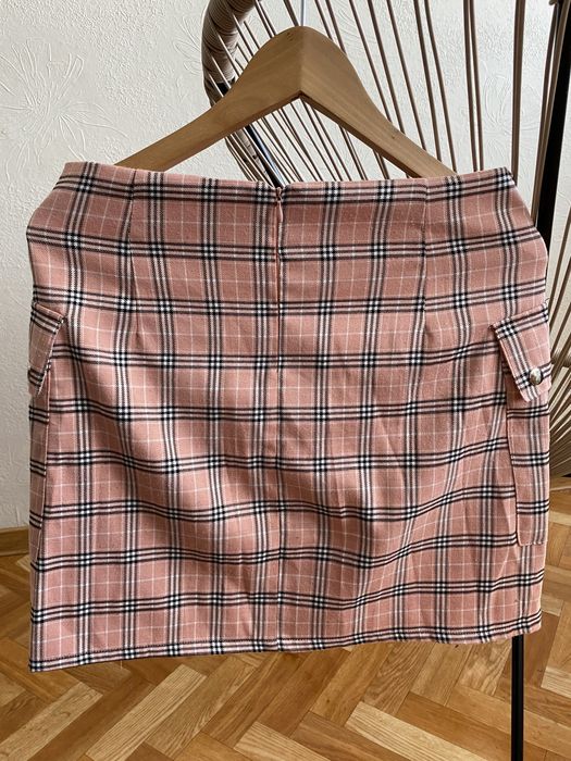 Sinsay spódnica krótka L różowa w kratkę