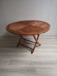 stolik drewniany tekowy tek składany 120x73 stół