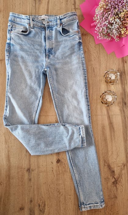 Jasne niebieskie spodnie dżinsy skinny Zara 38M