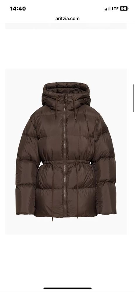 Пуховик Останній! Aritzia Relaxed goose down puffer