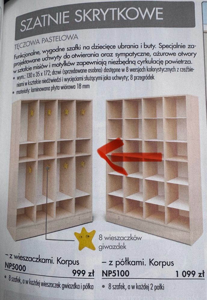Szafki do szatni dla dzieci do przedszkola komplet żłobek szatnia