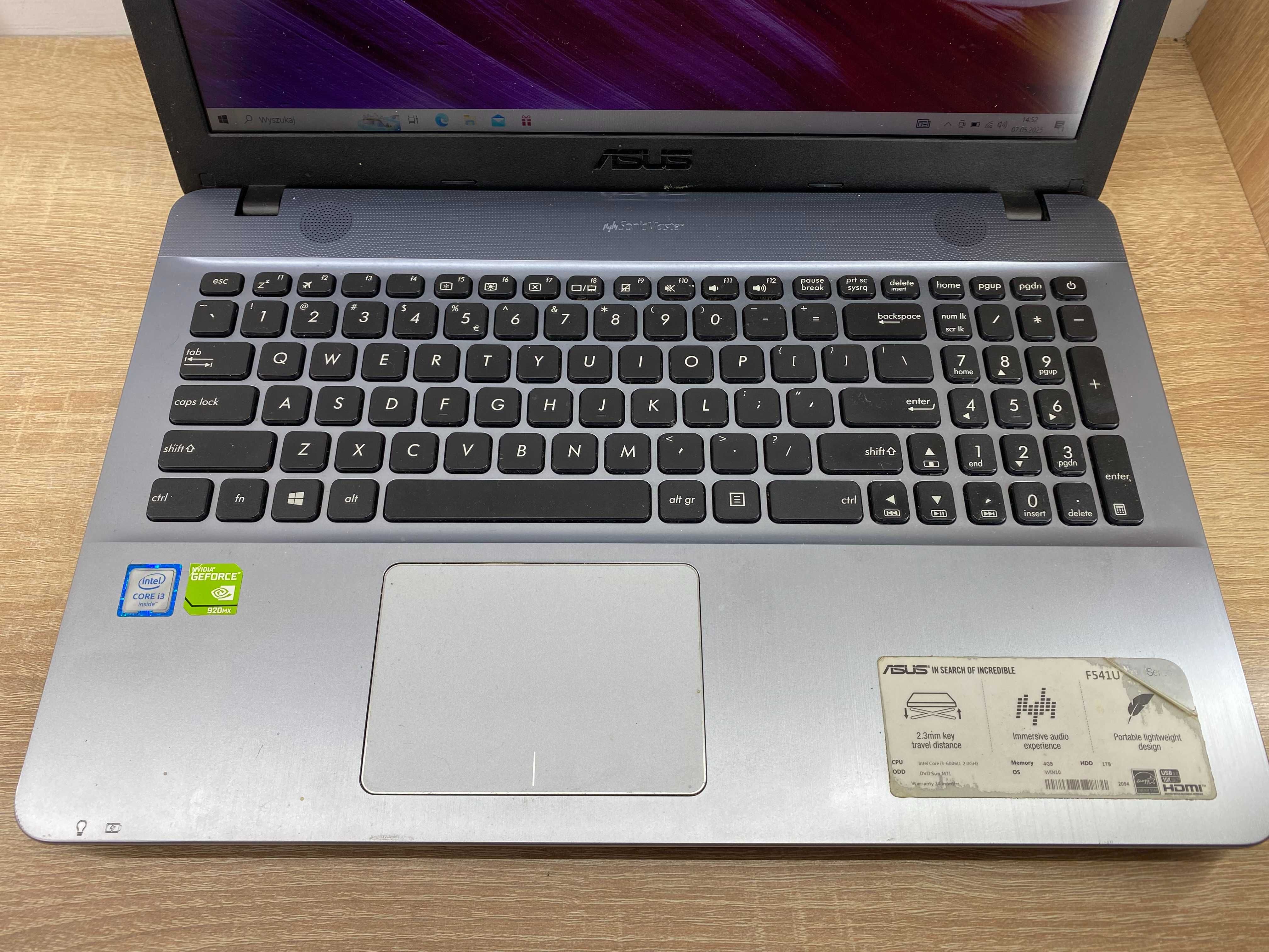 Laptop ASUS F541U I3|4GB|Geforce 920Mx|