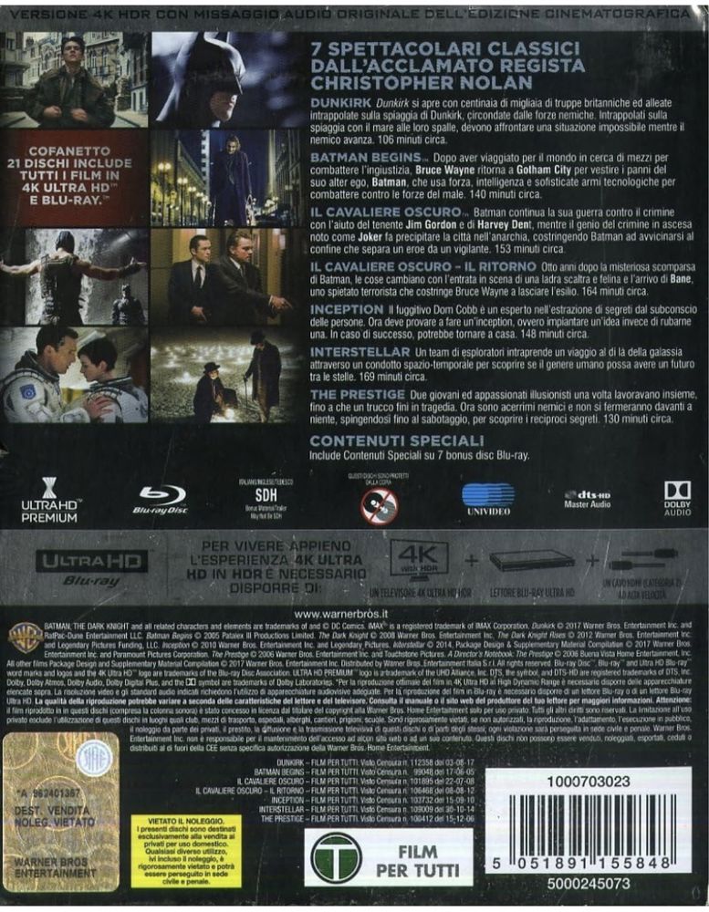 4K UHD NOLAN COLLECTION (21-Disc Blu-ray) с русской дорожкой