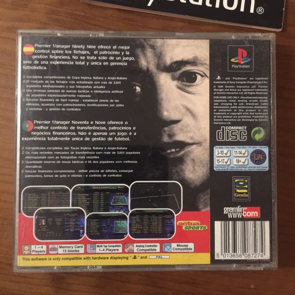 Jogo PlayStation 1 Premier Manager ninety nine 99 -PS1