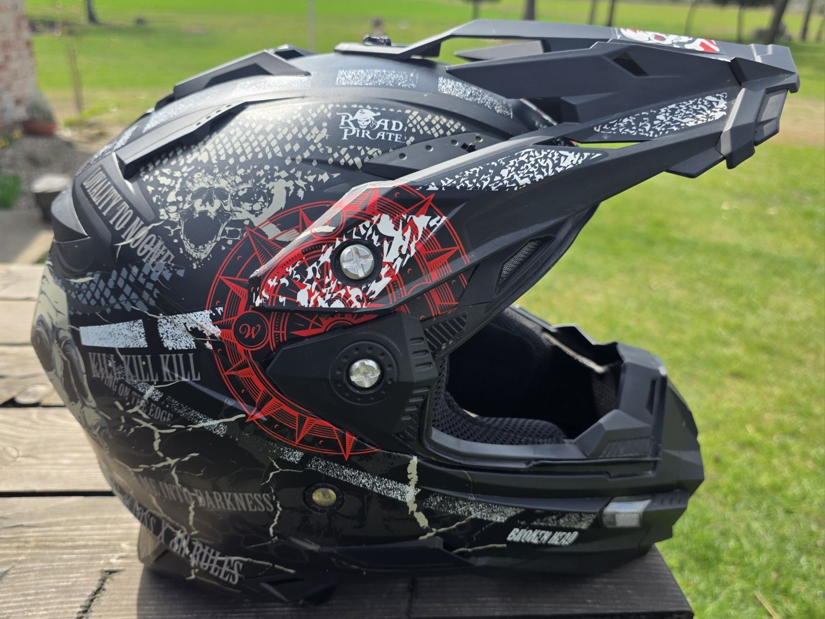 Kask Cross Broken Head XXL + szyba i pokrowiec i Thor Goggle