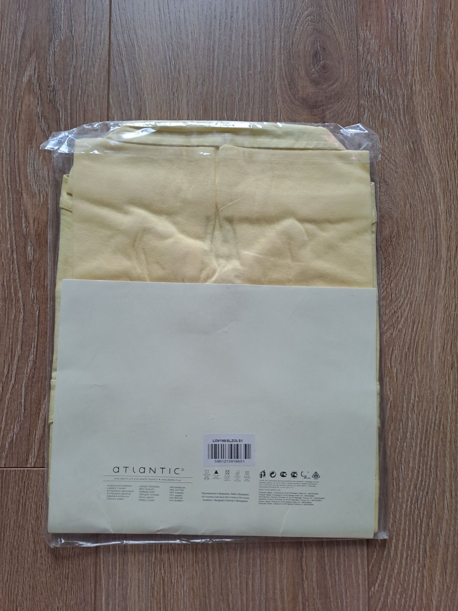 Bluzka polo Atlantic, rozmiar XL, bawełna, żółta