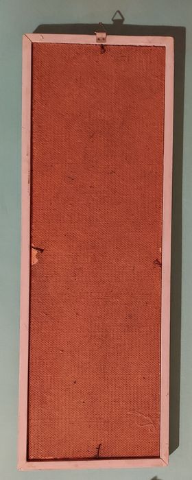 Obraz malowany kwiaty w wazonie motyl wąski