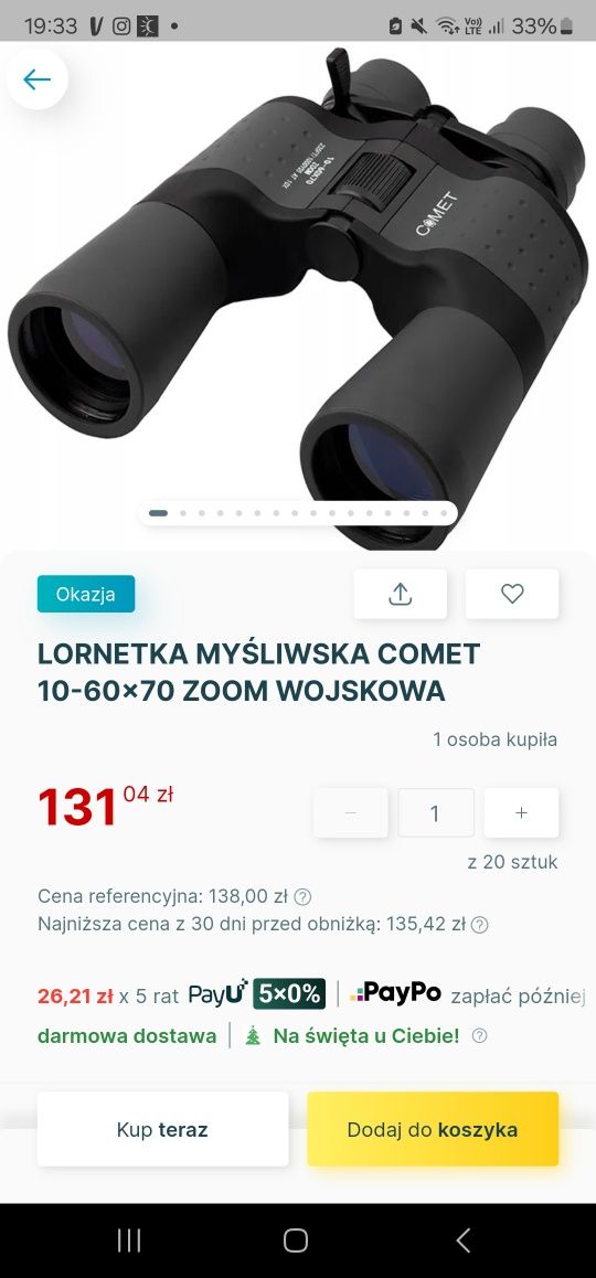 Lornetka profesionalna myśliwska