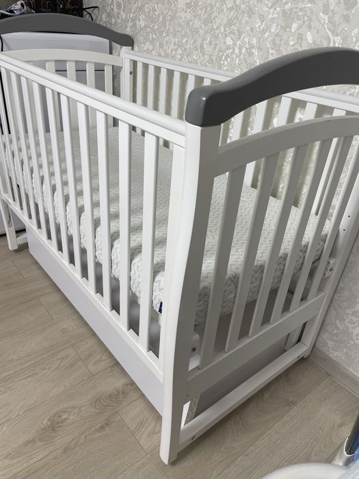 Дитяче ліжечко Верес + маятник із шухлядою+ матрац ортопедичний