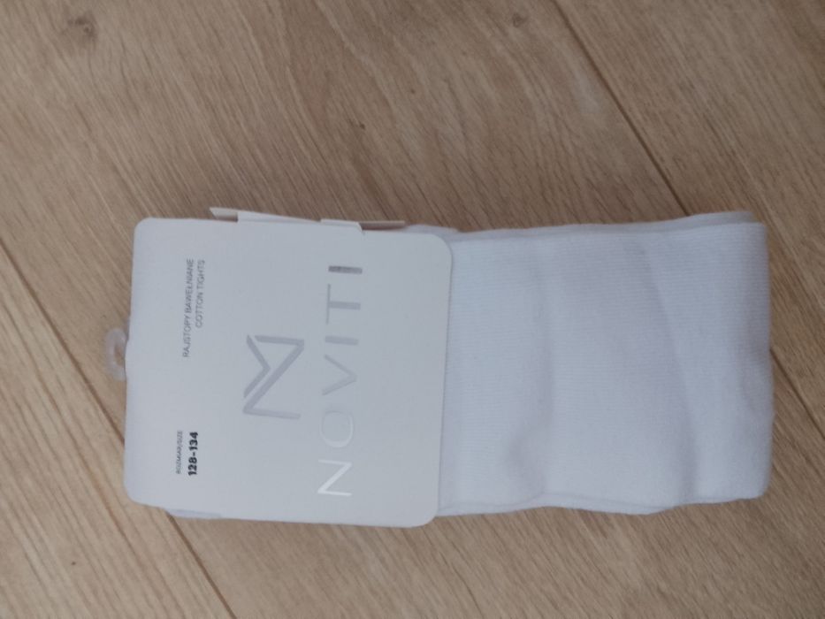 Rajstopy bawełniane białe - rozmiar 128/134