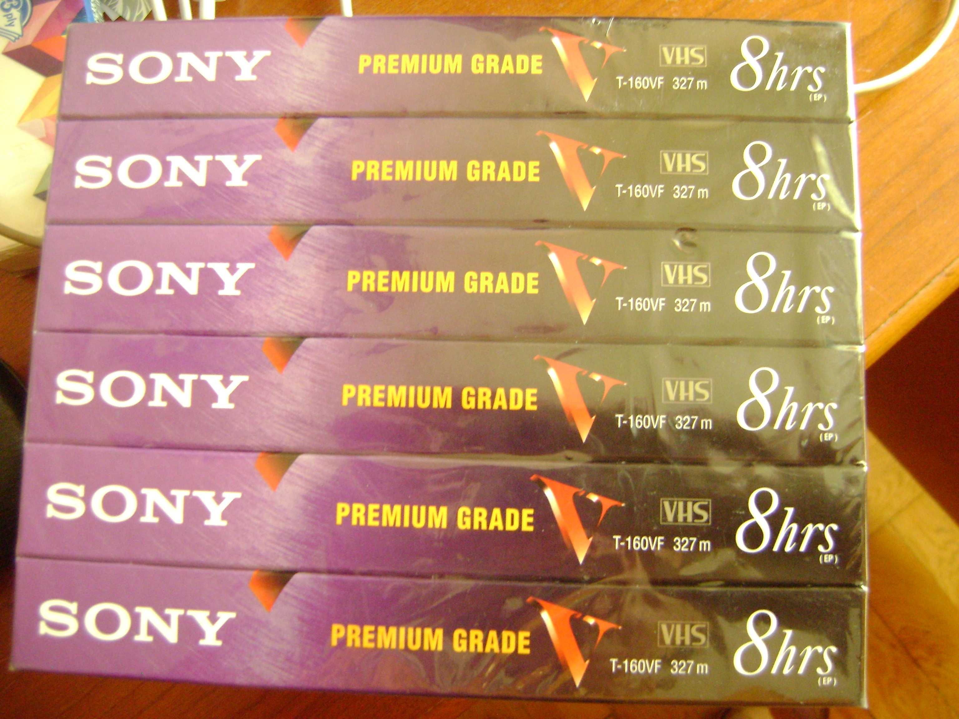 zestaw 6 nowych kaset VHS 6x8 godzin Sony