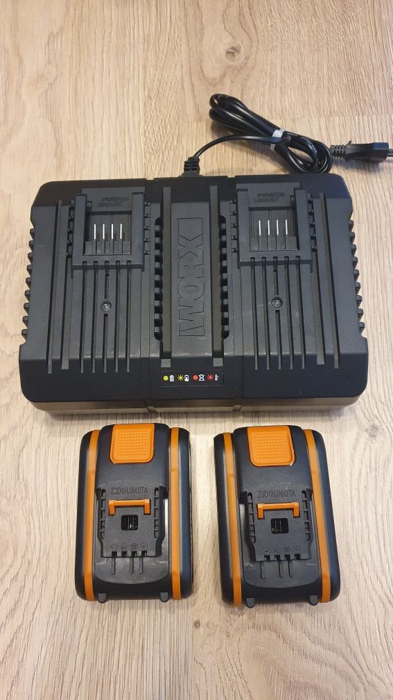 Zestaw WORX akumulator 2x 4,0 Ah + podwójna ładowarka Nie używane 2024