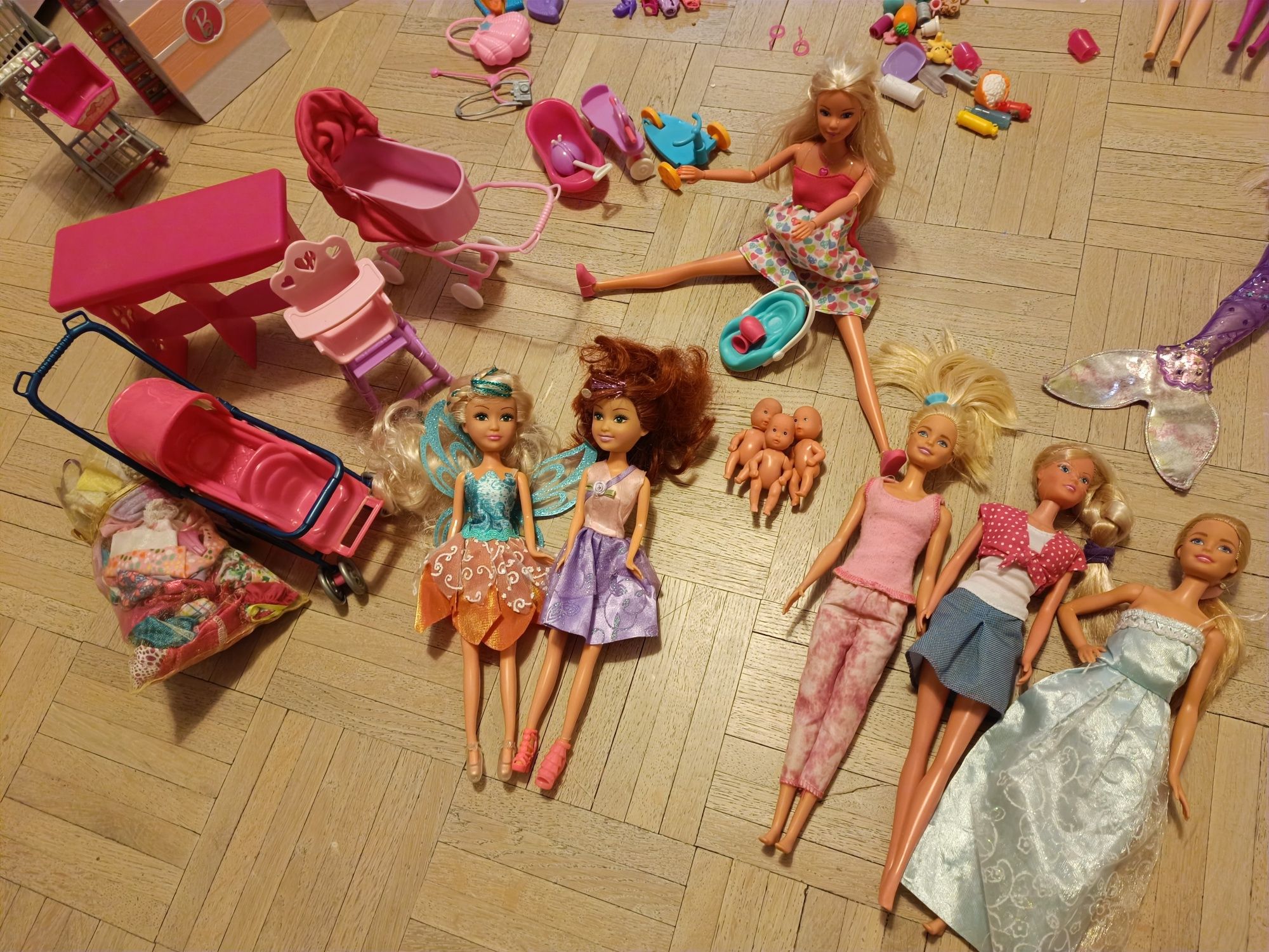 Lalki Barbie zestaw sklep, cukiernia, akcesoria
