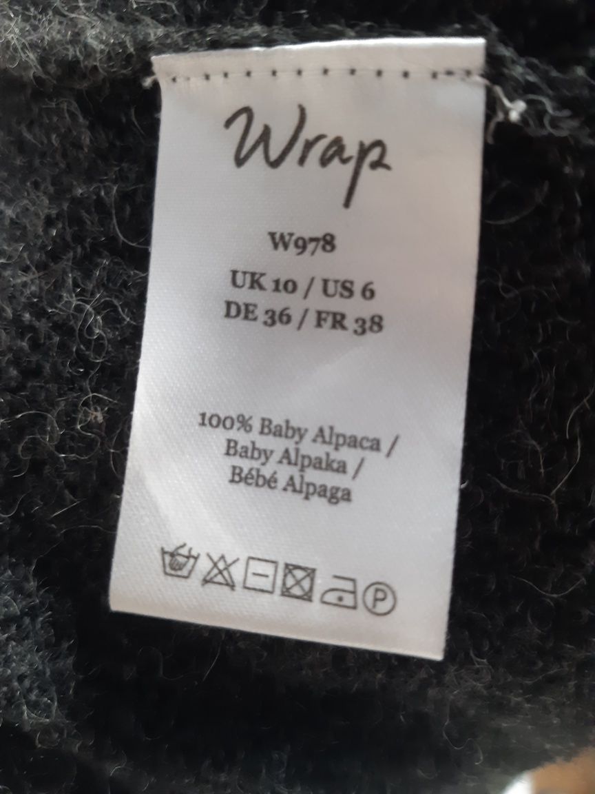 Wrap ultralekki, miękki sweterek/kardigan baby alpaka 100% wool r M/38