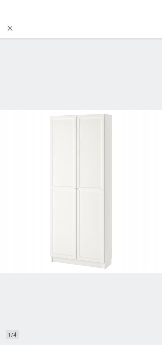 IKEA BILLY / OXBERG Regał z drzwiami, biały, 80x30x202 cm