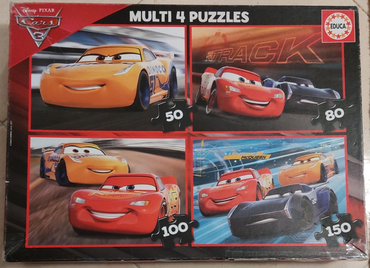 10 Puzzles de 50 a 150 pecas - Cars e Frozen