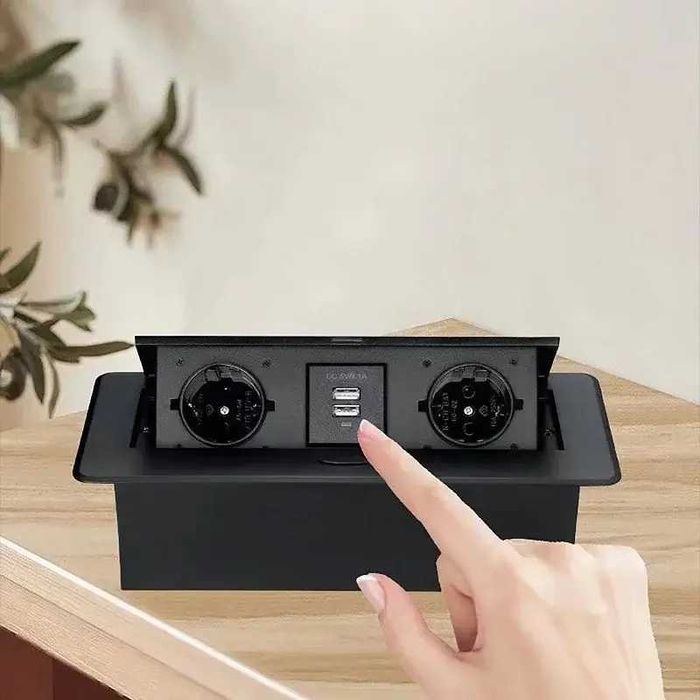 Розетка вбудована подвійна 2 USB висувна прихована встроенная скрытая