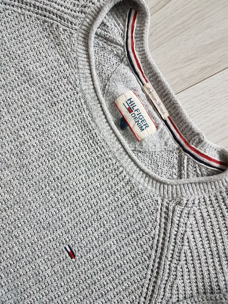 Sweter jak nowy Tommy Hilfiger jasnoszary, r. L/XL