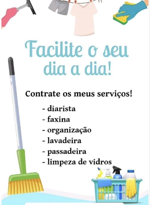 Faço limpezas, casas e apartamentos