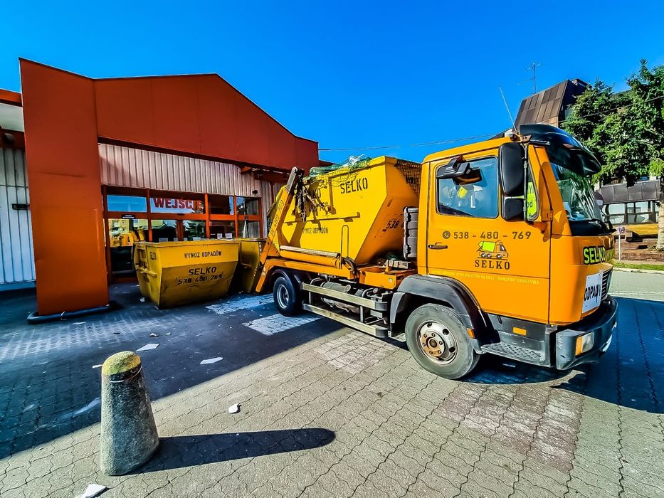 Kontenery wywóz gruzu odpadów śmieci budowlane Janczewo
