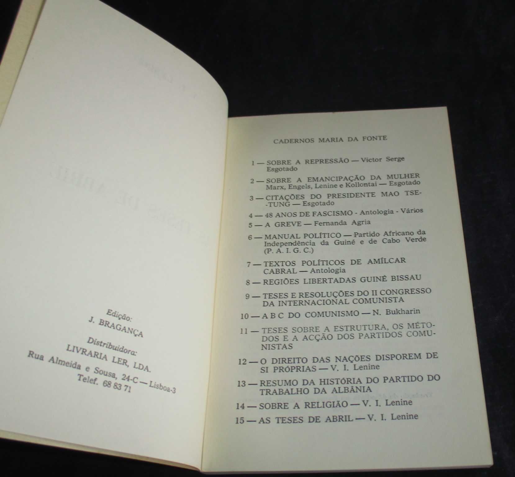 Livro As Teses de Abril V. L. Lenine