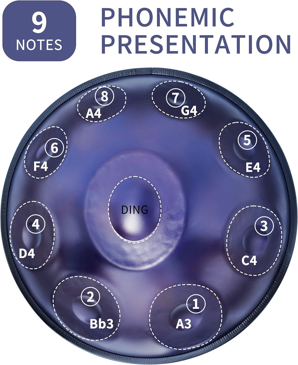 GLADFRESIT Handpan w tonacji D Kurd Minor z podstawką