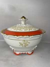 Porcelanowa Bomboniera Kachla styl Chippendale B240514