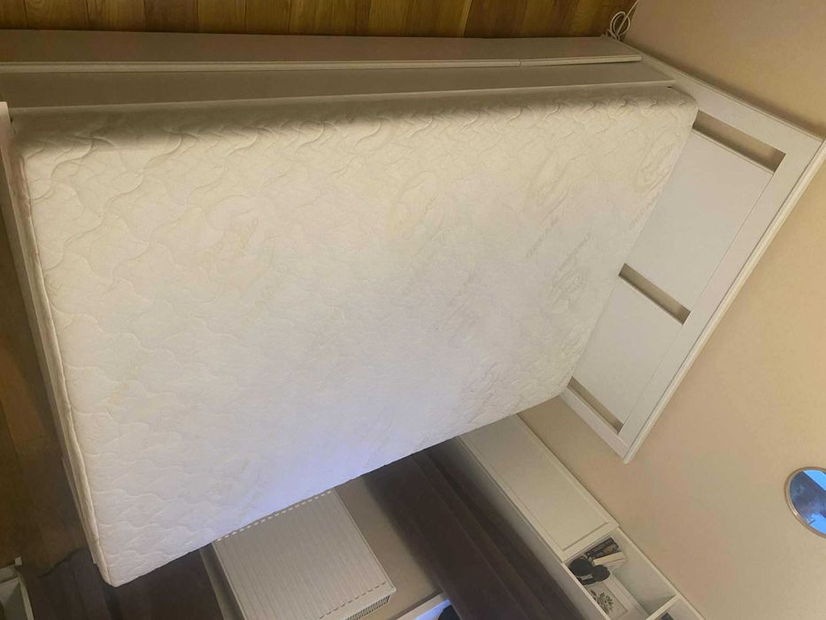 łóżko songesand z 2 szufladami ikea , białe 140x200 cm + materac jysk