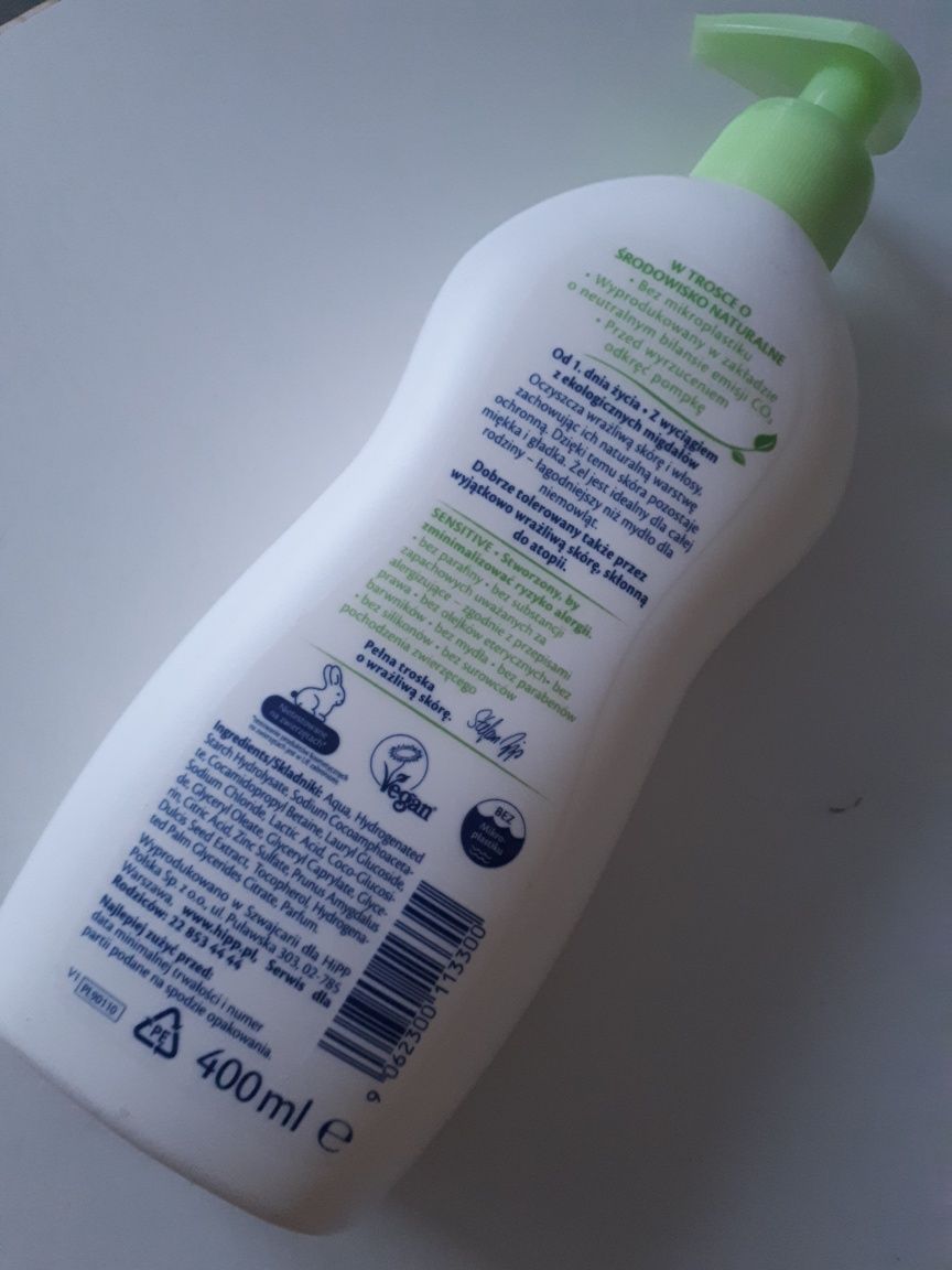 Żel do mycia ciała i włosów HiPP Babysanft Sensitive, 400 ml