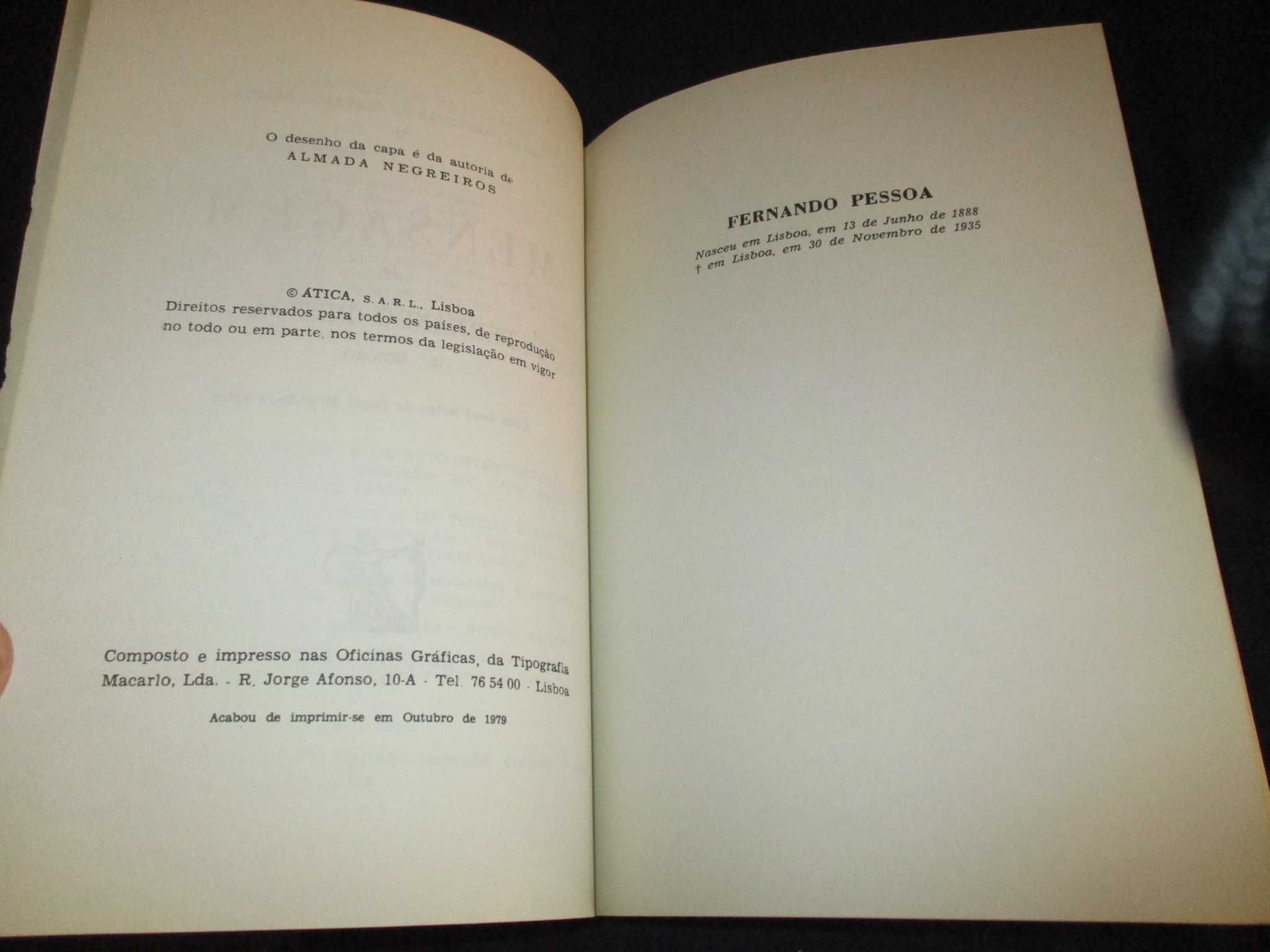 Livro Mensagem de Fernando Pessoa Ática Colecção Obras Completas