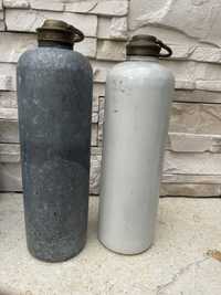 Stara metalowa butelka termofor mosiężny korek szczelna