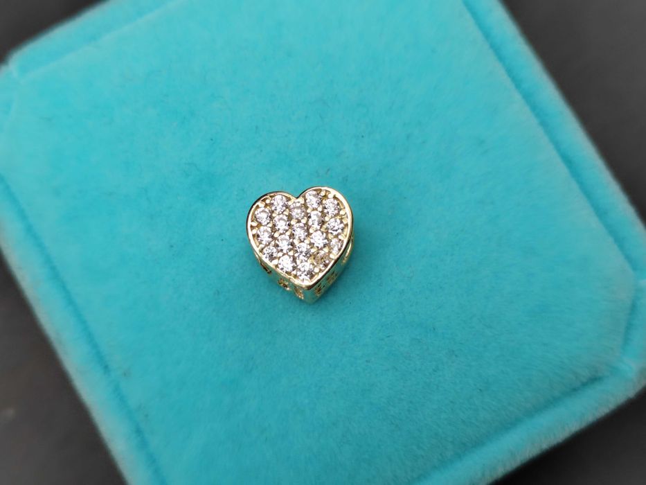 NOWY Złoty Charms Serce / Złoto 585