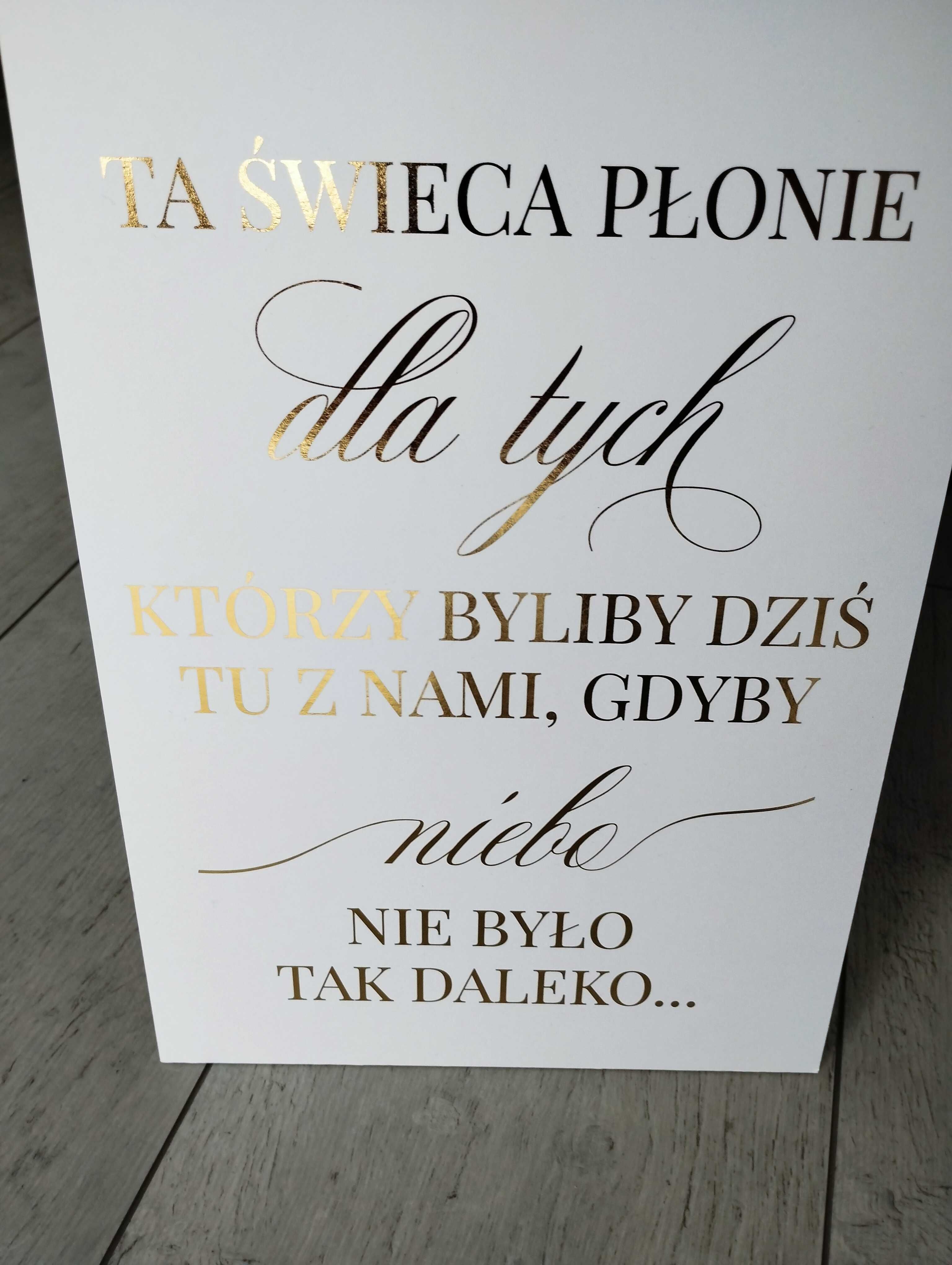 Tablica upamiętniająca na wesele