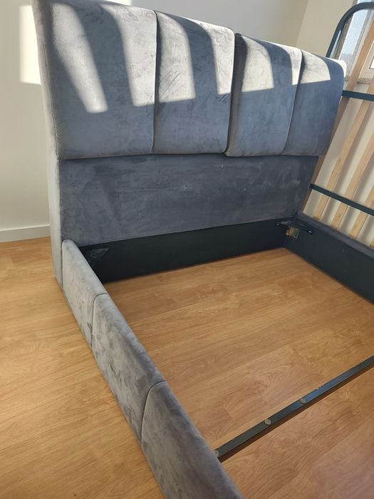 Cama Estofada Antracite 140x190