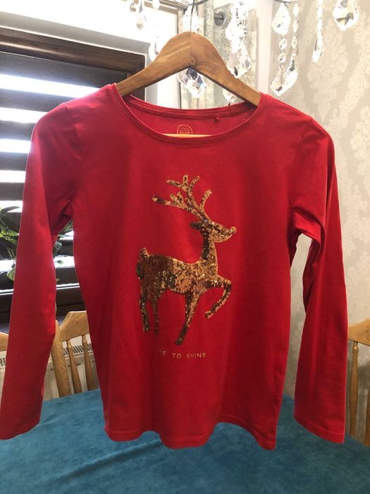 Bluzka  z reniferem "COOL CLUB" 158cm - stan idealny