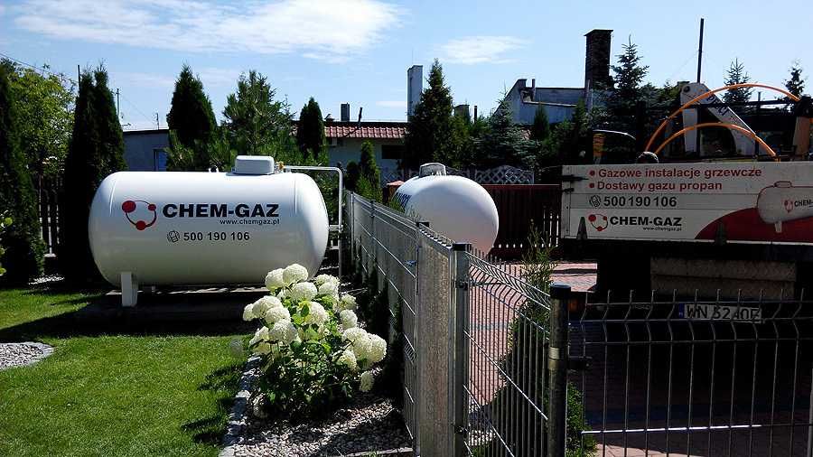 Zbiornik na GAZ 2700/3650/4850/6400 Dostawy Gazu PROPAN LPG Montaż