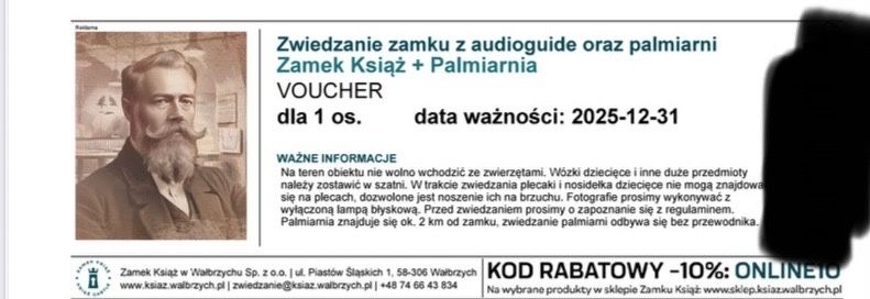 4 bilety na zamek książ