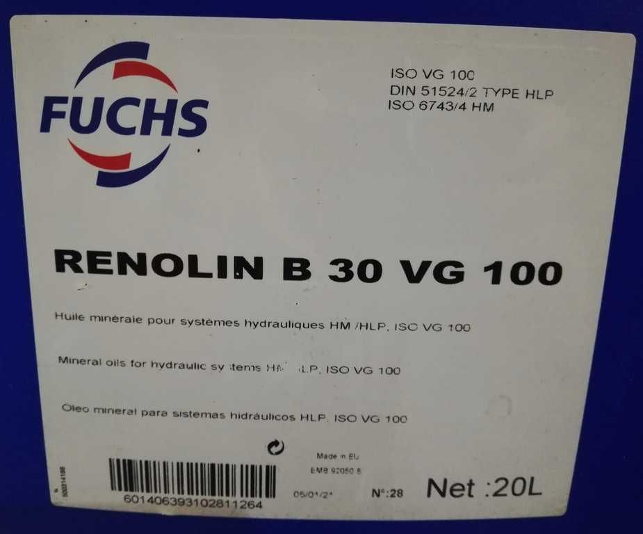 Óleo Hidráulico Fuchs Renolin B 30 VG 100