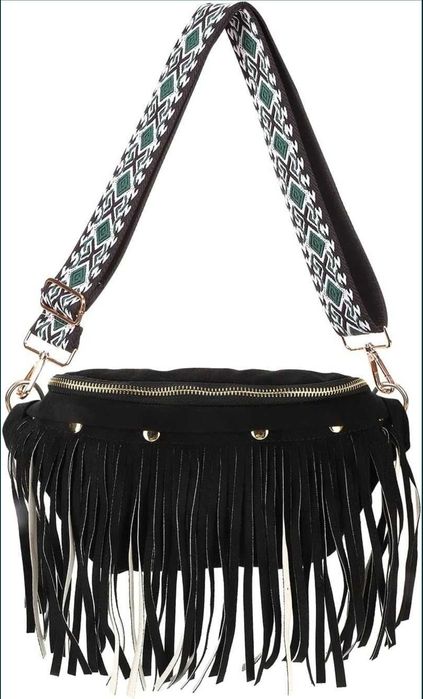 Torebka damska na ramię z frędzlami lub bez w stylu retro